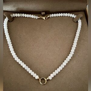 Awe Inspired Moonstone 14K Gold Vermeil Necklace w/ Removable Charm Holder